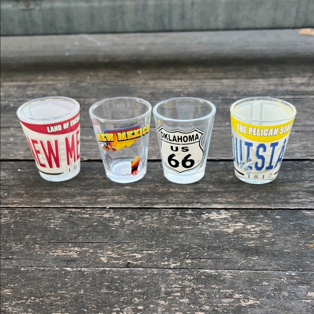 Set of 4 State-Themed Shot Glasses